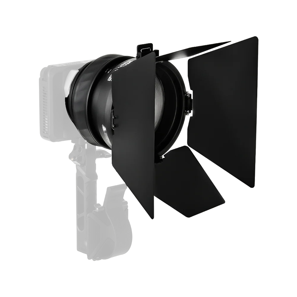 amaran_Mini_Fresnel with adjustable barn doors on a white background