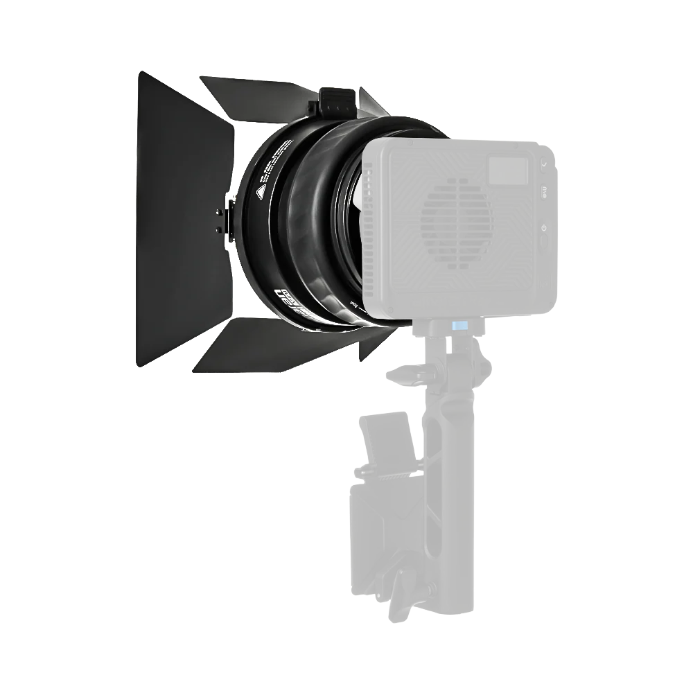 amaran_Mini_Fresnel with barn door on a white background