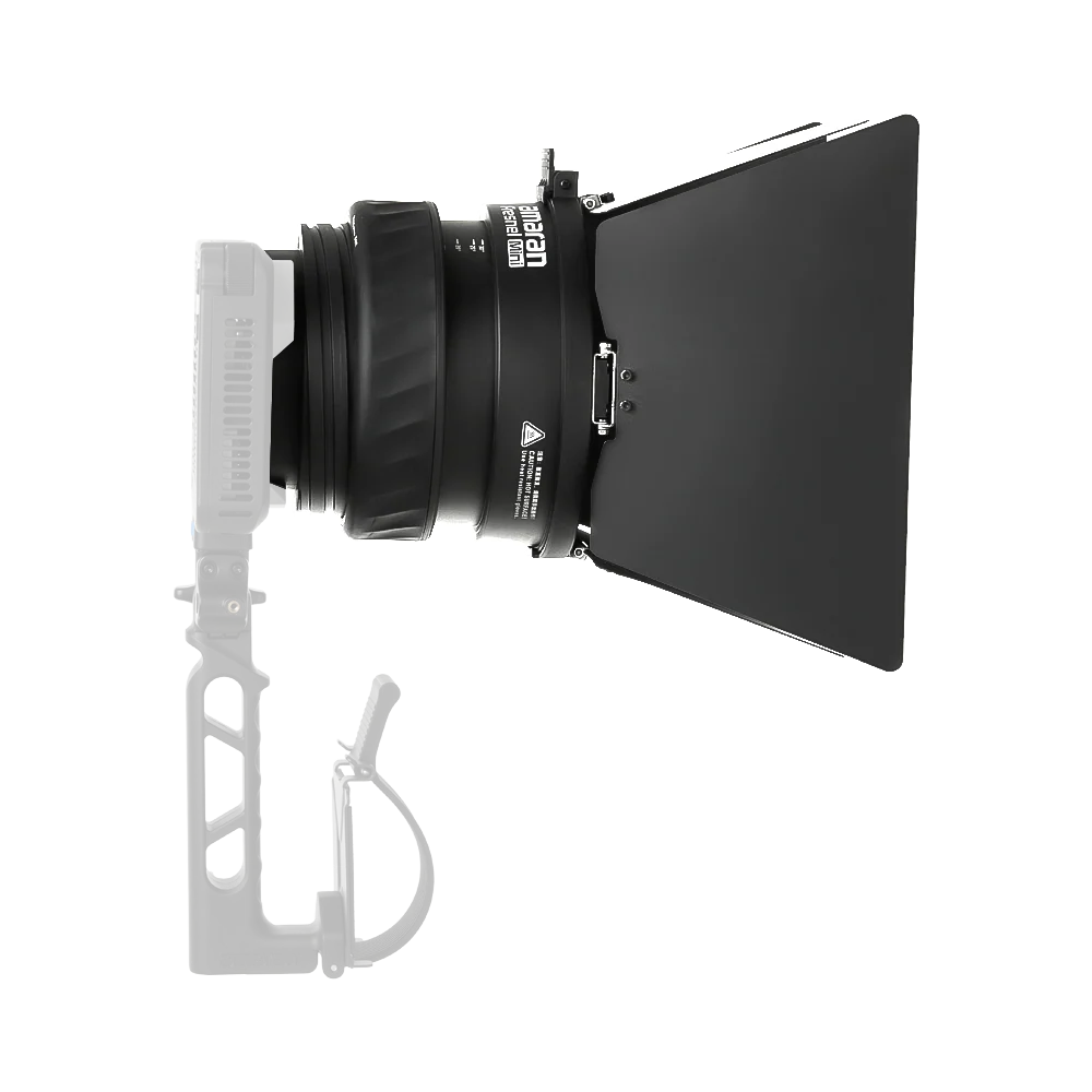 amaran_Mini_Fresnel with adjustable shade on a white background