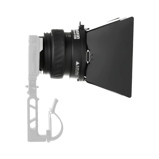 amaran_Mini_Fresnel with adjustable shade on a white background