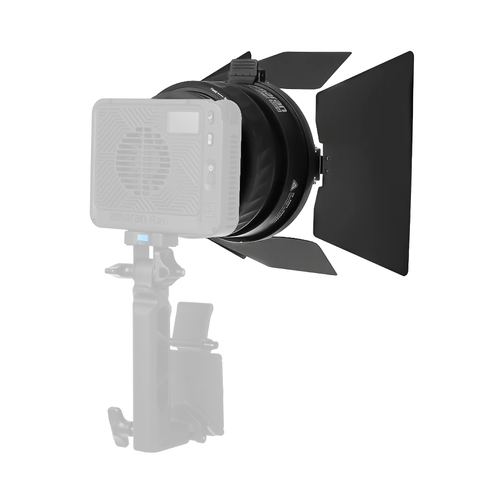 amaran_Mini_Fresnel with barn door on a white background