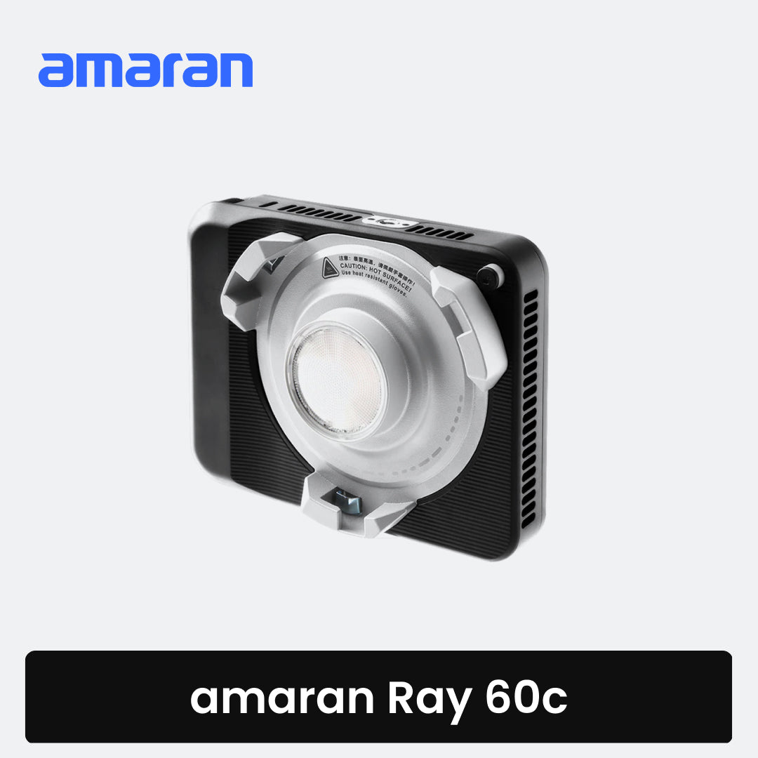 Amaran Ray 60c light on a white background with 'amaran' branding.