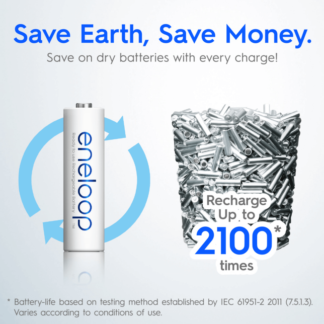 [Made in Japan] [FREE DELIVERY] [MAY 2020] Panasonic Eneloop 2000mAh NiMH Rechargeable AA Pre Charged Batteries with FREE Battery Case