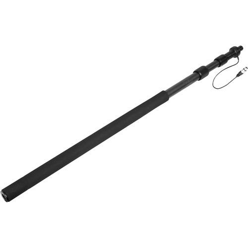 Black extendable selfie stick on a white background