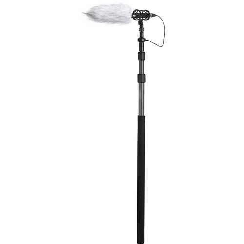 BOYA BY-PB25 Universal Carbon Fiber Boompole with Internal XLR Cable on a white background
