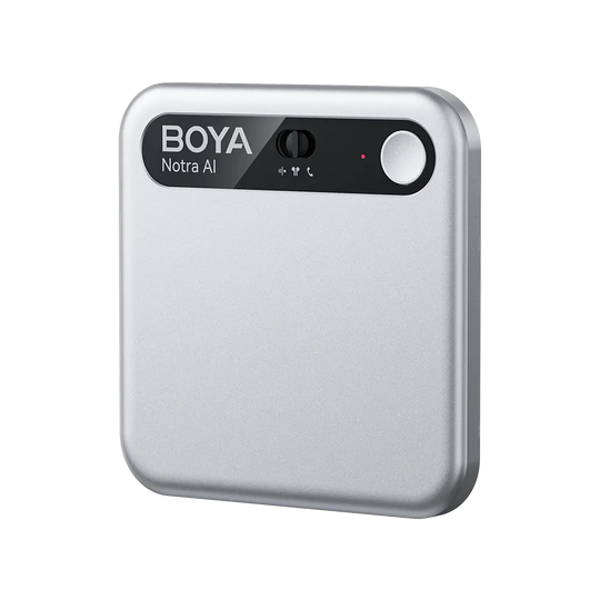 BOYA Notra AI microphone on a white background
