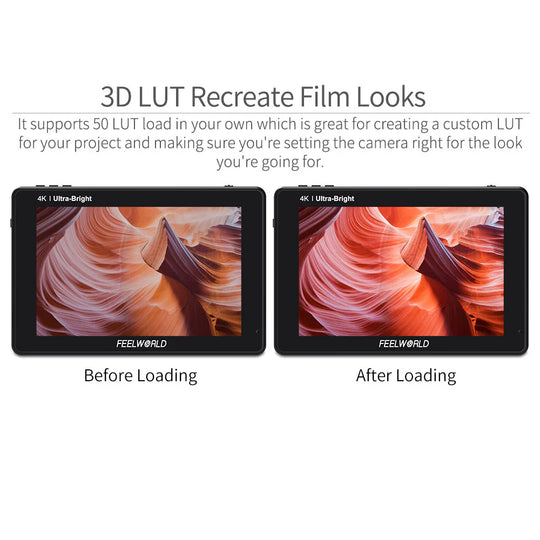 FeelWorld LUT7S 7 英寸 2200 尼特 3D LUT 触摸屏数码单反相机 4K HDMI 和 SDI 现场监视器