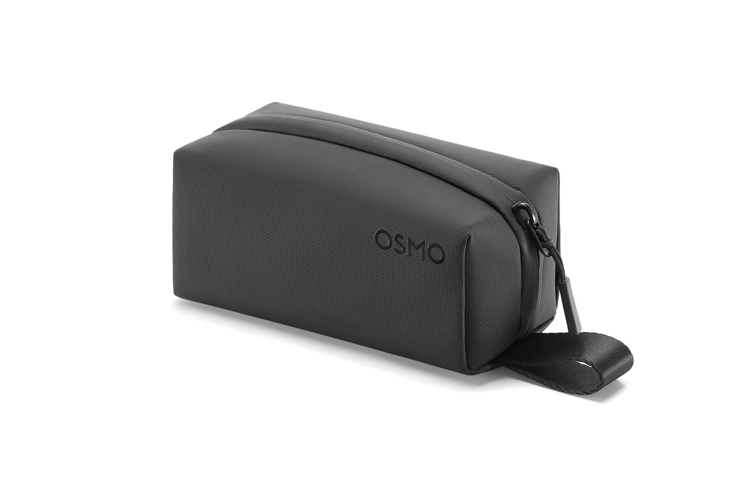 Black osmo pocket 4 carrying case with 'OSMO' branding on a white background