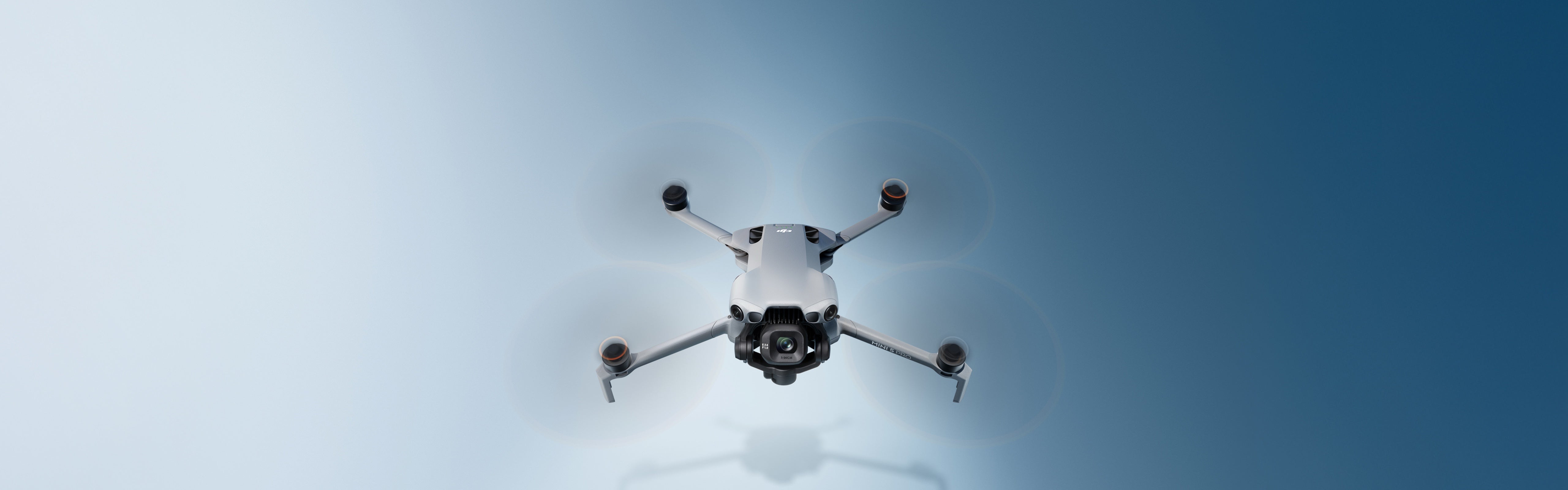 DJI mini 5 pro drone on a blue gradient background