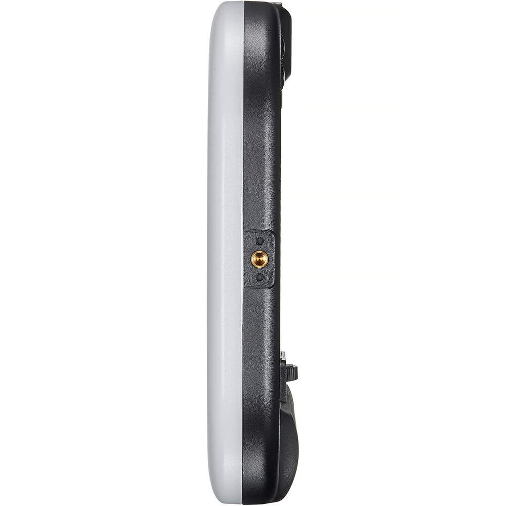 Side profile view of Godox Litemons SR20R showing 1/4-inch threaded mounting hole and slim light frame.