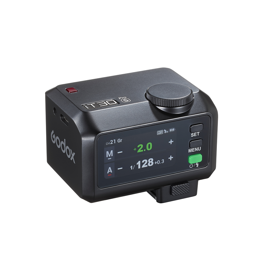 Black Godox iT30Pro TTL Mini Flash on a white background
