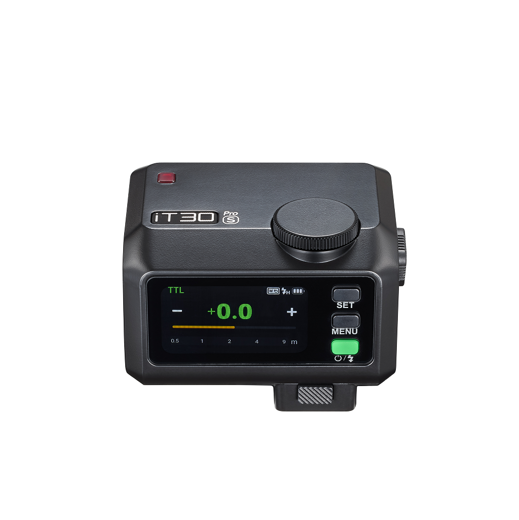 Black Godox iT30Pro TTL Mini Flash on a white background