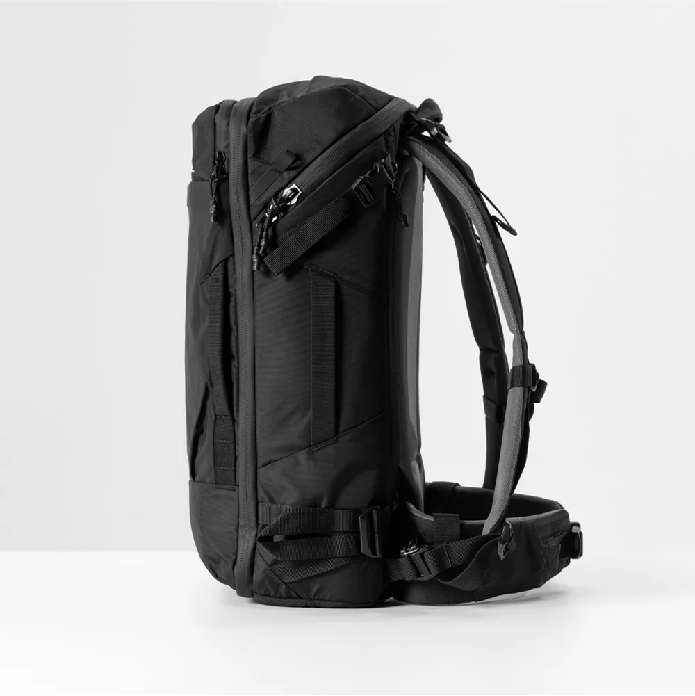 side view of black globerider35 on white studio background