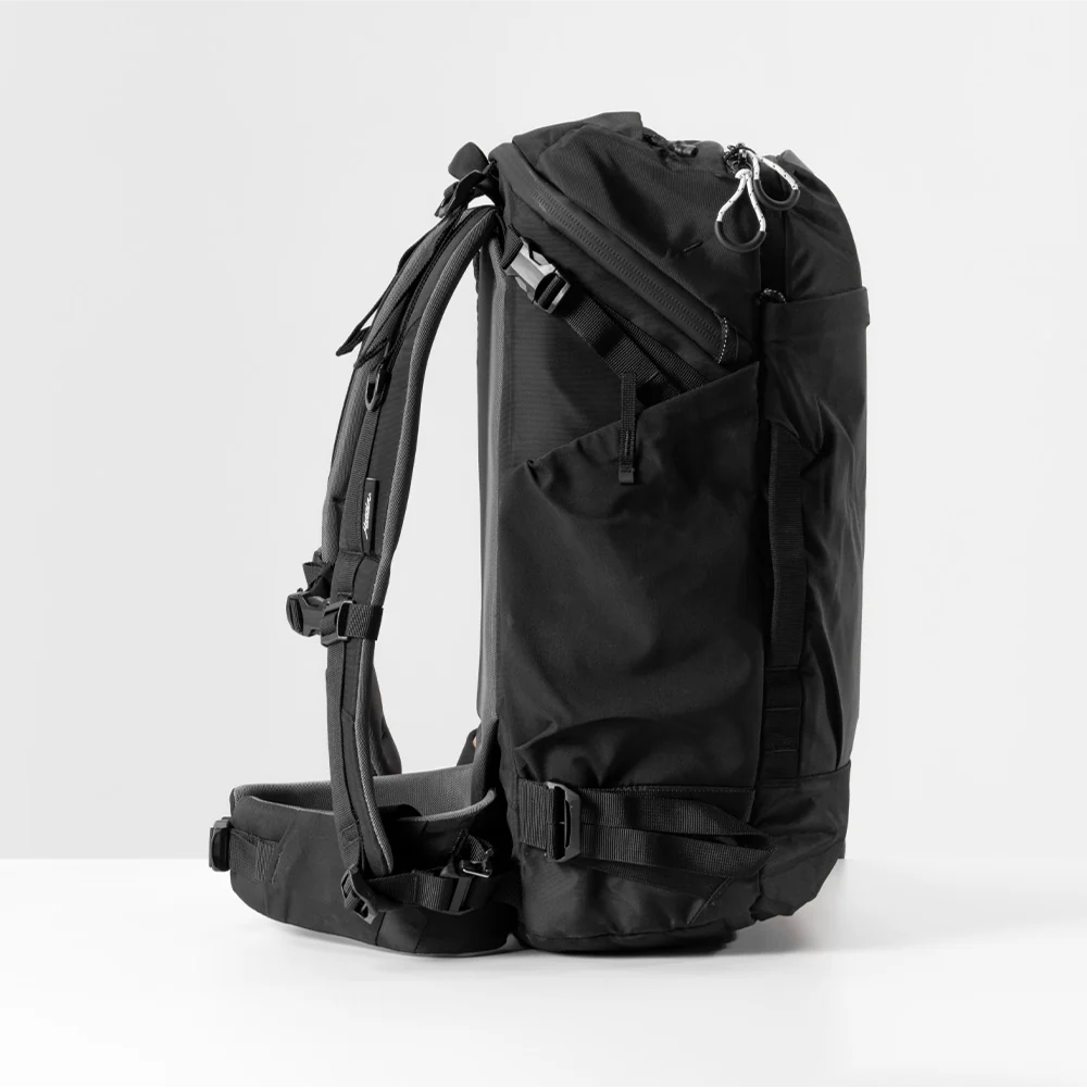 side view of black globerider35 on white studio background