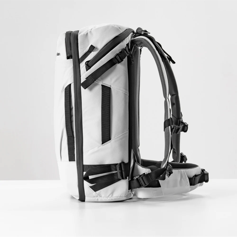 side view of white globerider35 on light gray background