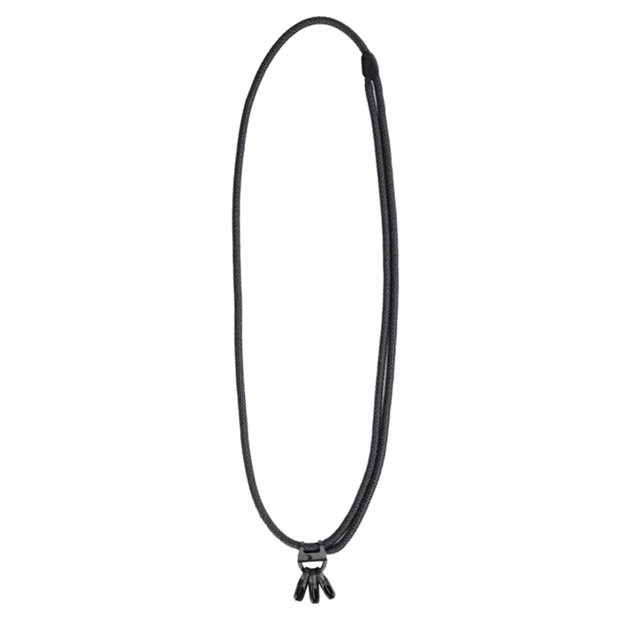 Black peak design mobile cross body multi strap on a white background