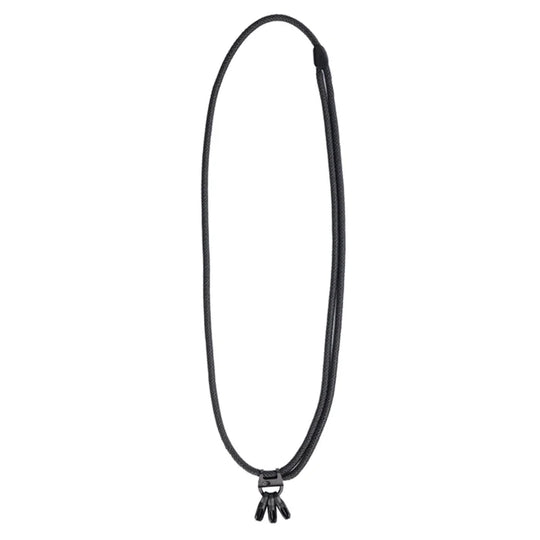 Black peak design mobile cross body multi strap on a white background