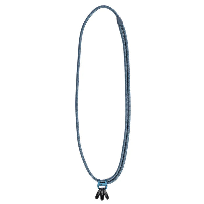 Blue peak design cross body multi strap on a white background