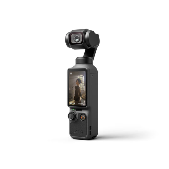 dji osmo pocket 4 camera with a screen on a white background
