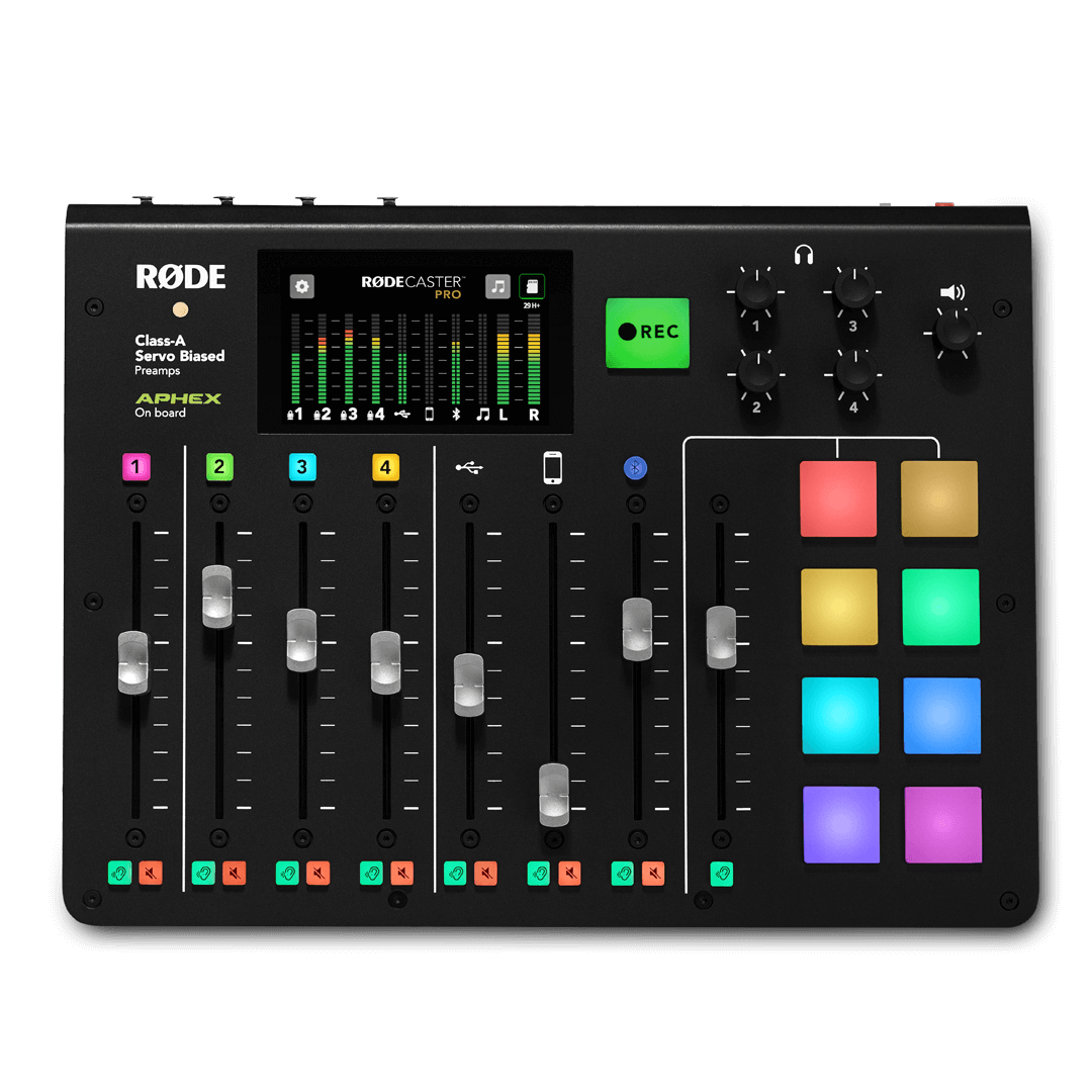 Rode RODECaster Pro Integrated Podcast Production Studio 4-Channel Audio Mixer USB Interface