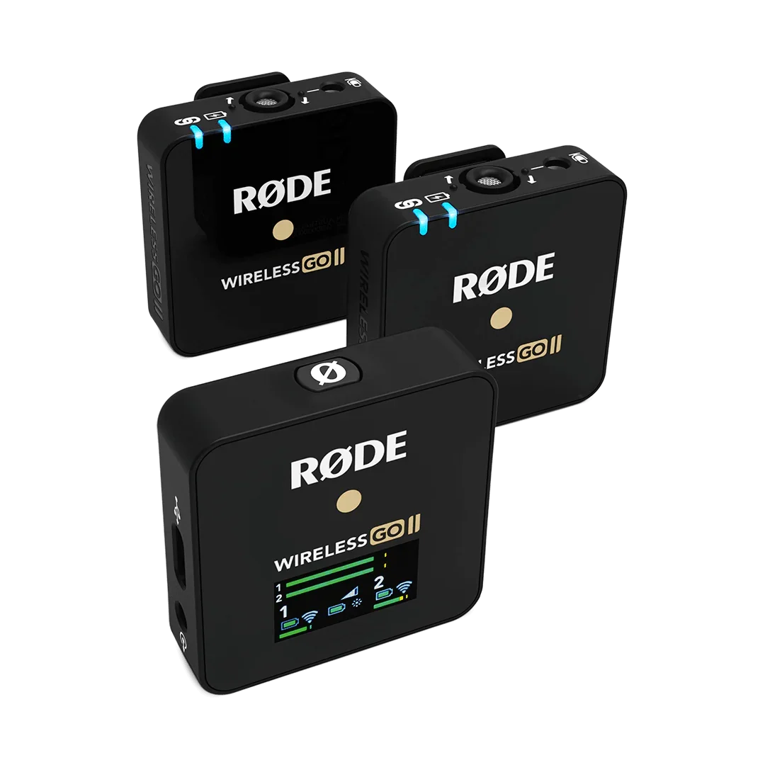 Rode Wireless GO II 2 Person Compact Digital Wireless Microphone System Recorder 2.4 GHz, Black - Red Dot Photo
