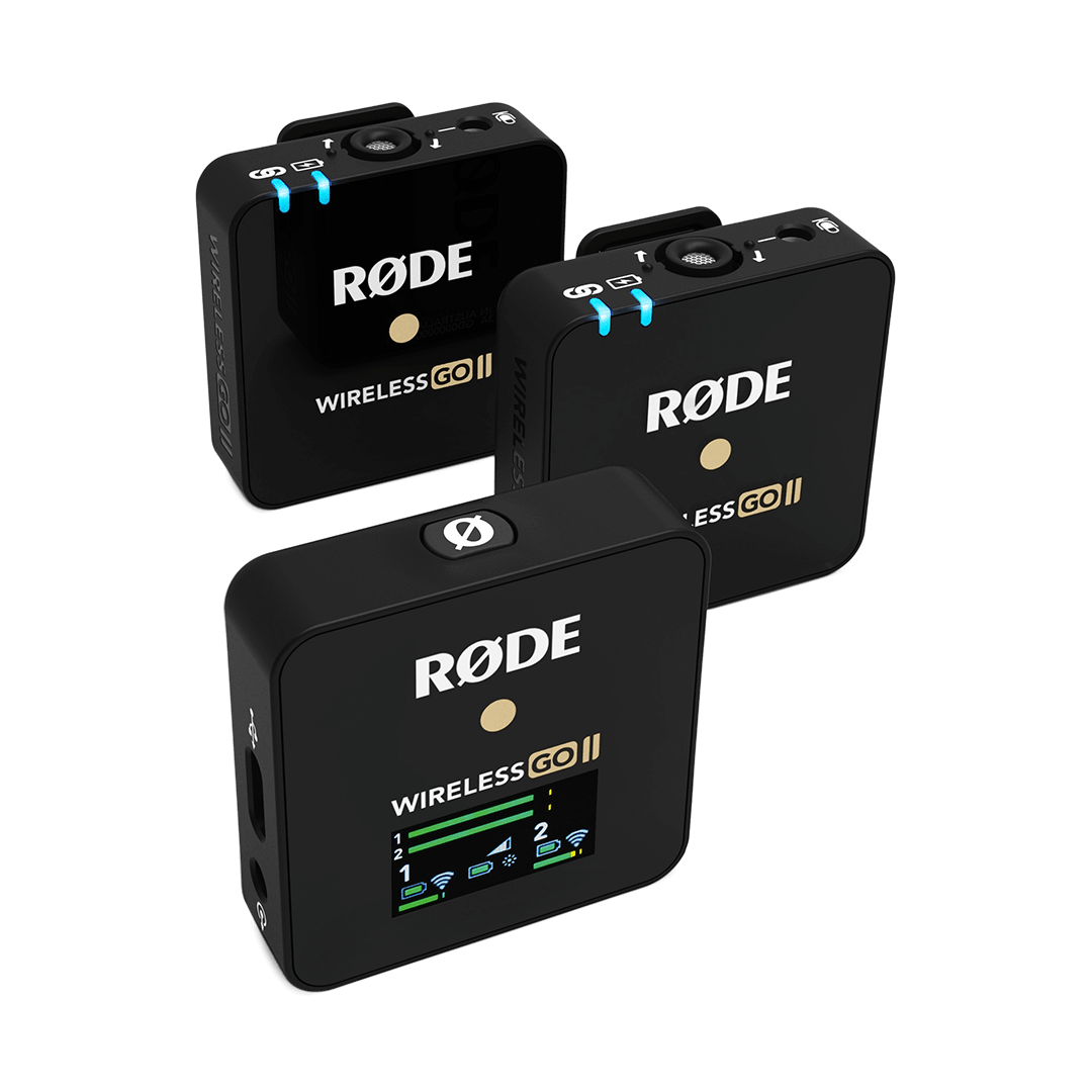 RODE Wireless GO II 2 Person Compact Digital Wireless Microphone System / Recorder (2.4 GHz, Black) USB-C and iOS Digital output Cameras Mobile Devices Laptop Computer