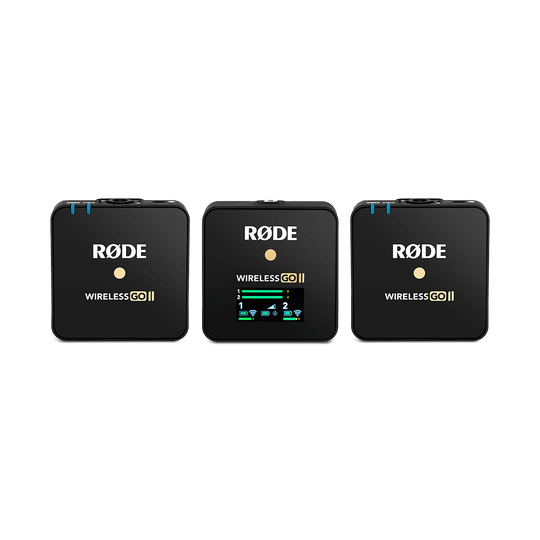 RODE Wireless GO II 2 人紧凑型数字无线麦克风系统/录音机（2.4 GHz，黑色） USB-C 和 iOS 数字输出 相机 移动设备 笔记本电脑