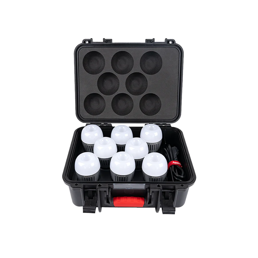 Aputure Accent B7C RGBWW LED 8 灯套件带充电盒