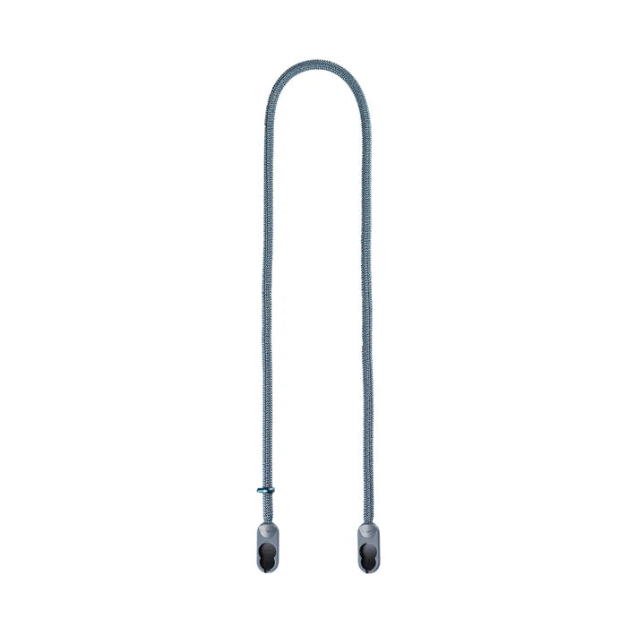 Metallic lanyard with two clips on a white background