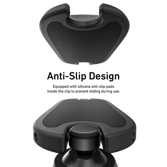 Black anti-slip pad shown from two angles on a white background, with text reading &
