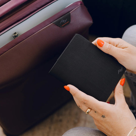 Peak Design travel passport wallet black lifestyle