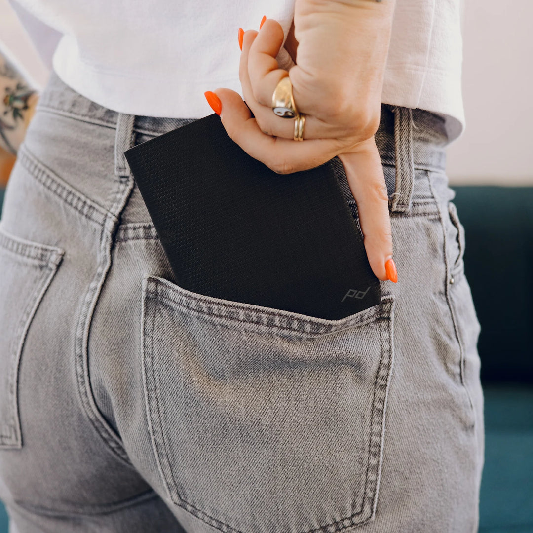 Peak Design travel passport wallet black lifestyle