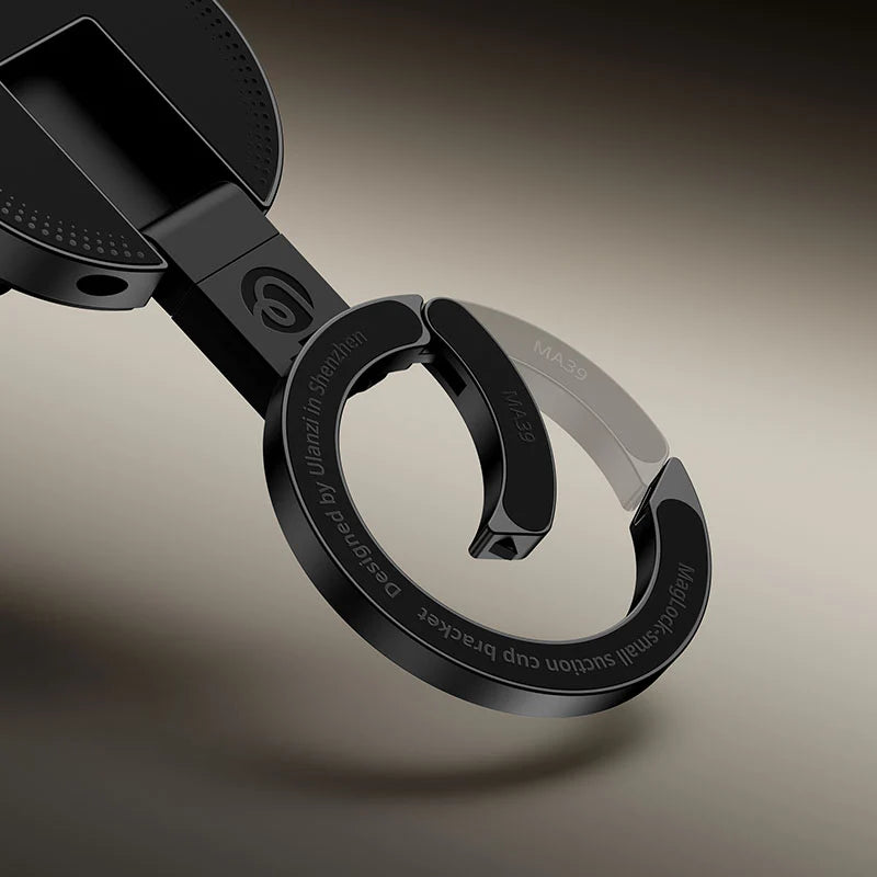 Ulanzi MA39 MagLock suction mount showing its integrated carabiner hook and compact folded structure.