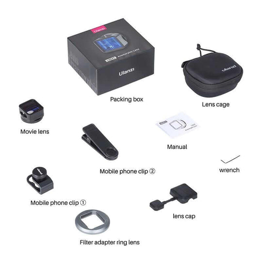 ULANZI 1.55XT 变形镜头广角视频电影电影制作器适用于 iPhone 智能手机广角镜头