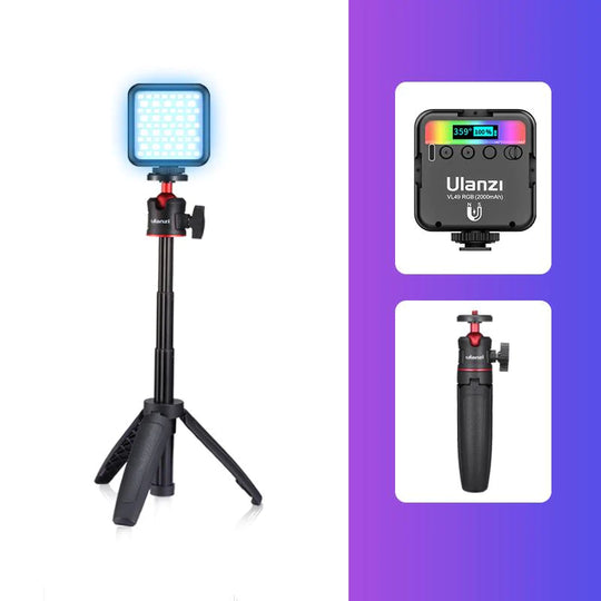 ULANZI VL49 RGB Video Lights LED Camera Light Full Color Portable Photography Lighting 2000mAh Rechargeable 2500-9000K