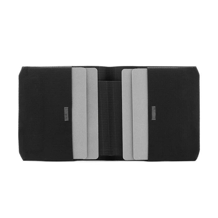 Black and gray wallet on a white background