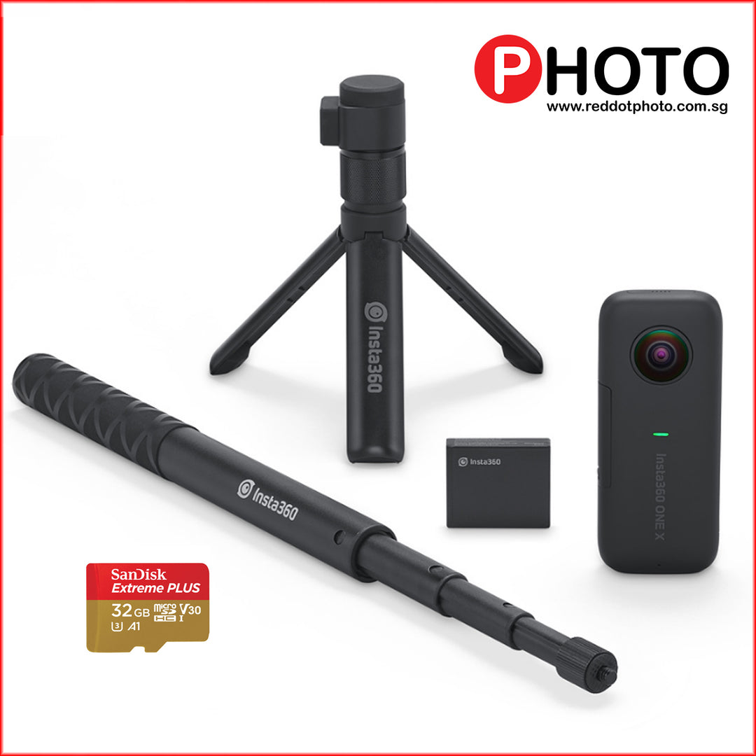 Insta360 ONE X Bundle (ONE X, Bullet time Bundle, 1 Additional Battery, 32GB Extreme MicroSD) [Local Warranty]