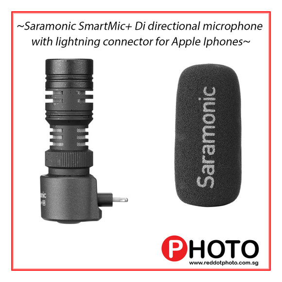 Saramonic SmartMic+ Di 定向麦克风，带闪电连接器，适用于 Apple Iphone