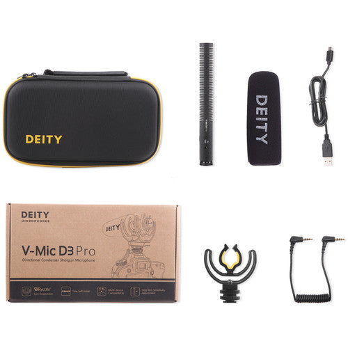 Deity 麦克风 V-Mic D3 Pro 超心形机载枪式麦克风，带 Rycote Lyre 悬架