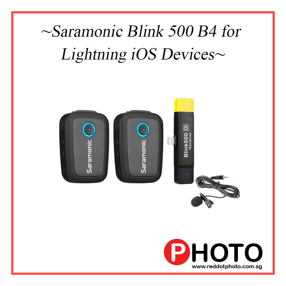 Saramonic Blink 500 B4 2 人数字无线全向领夹式麦克风系统，适用于 Lightning iOS 设备 (2.4 GHz)