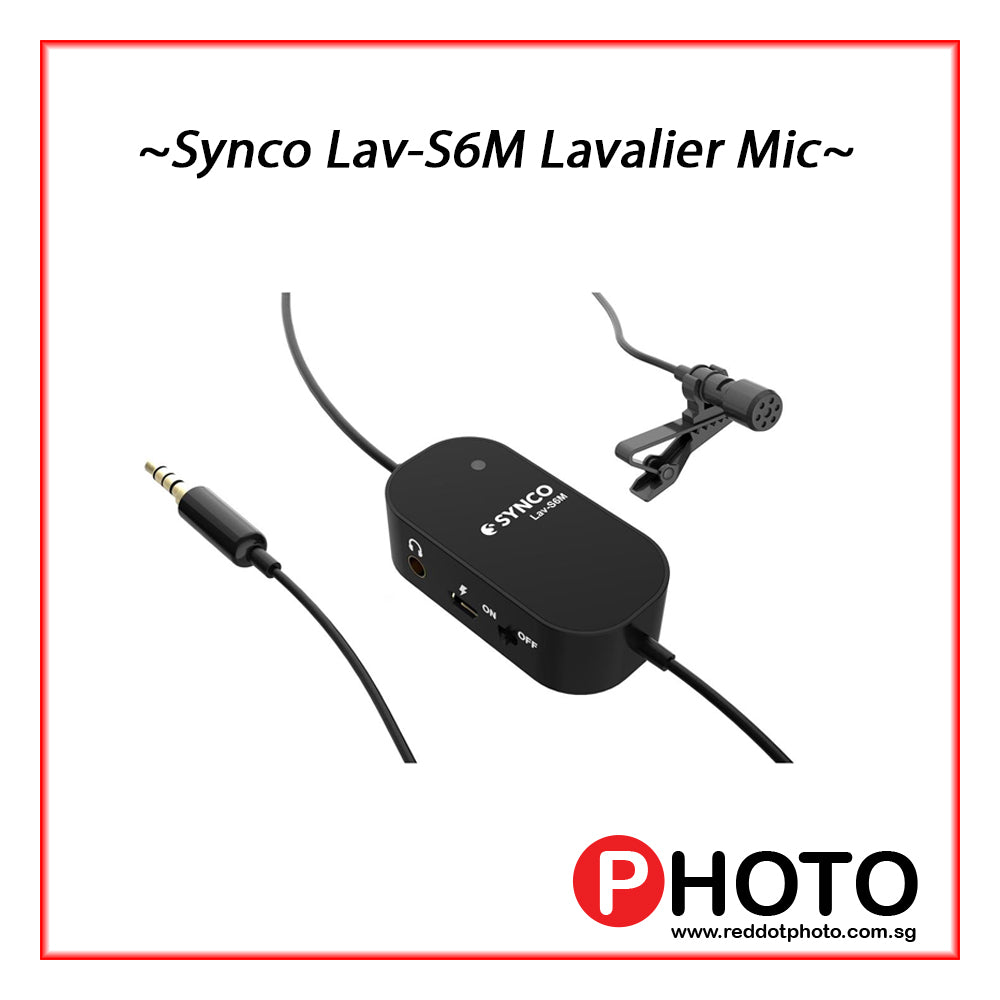 Synco Lav-S6M Omnidirectional Condenser Lavalier Microphone for Cameras Phones