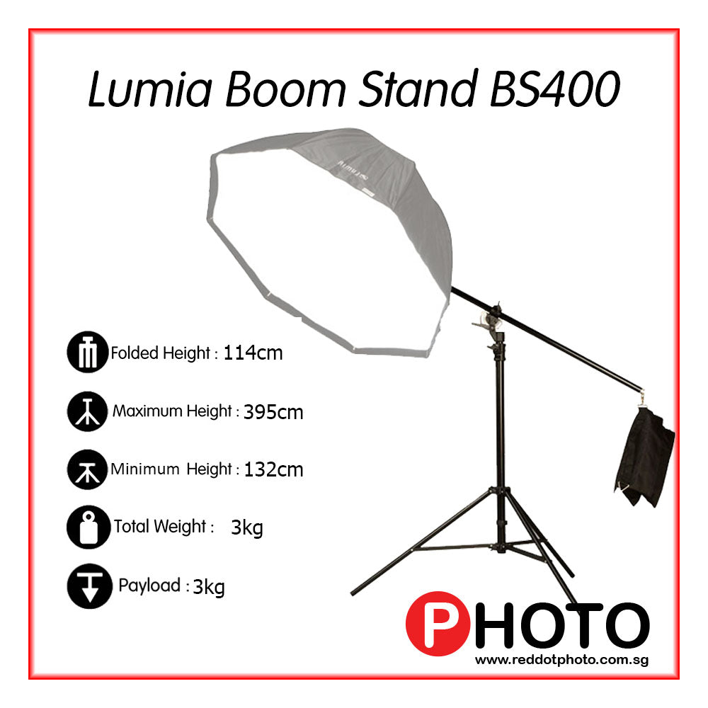 Lumia Boom Stand Heavy Duty Light Stand with Integrated Boom Arm with Sand Bag Photography Accessories BS400 BS500
