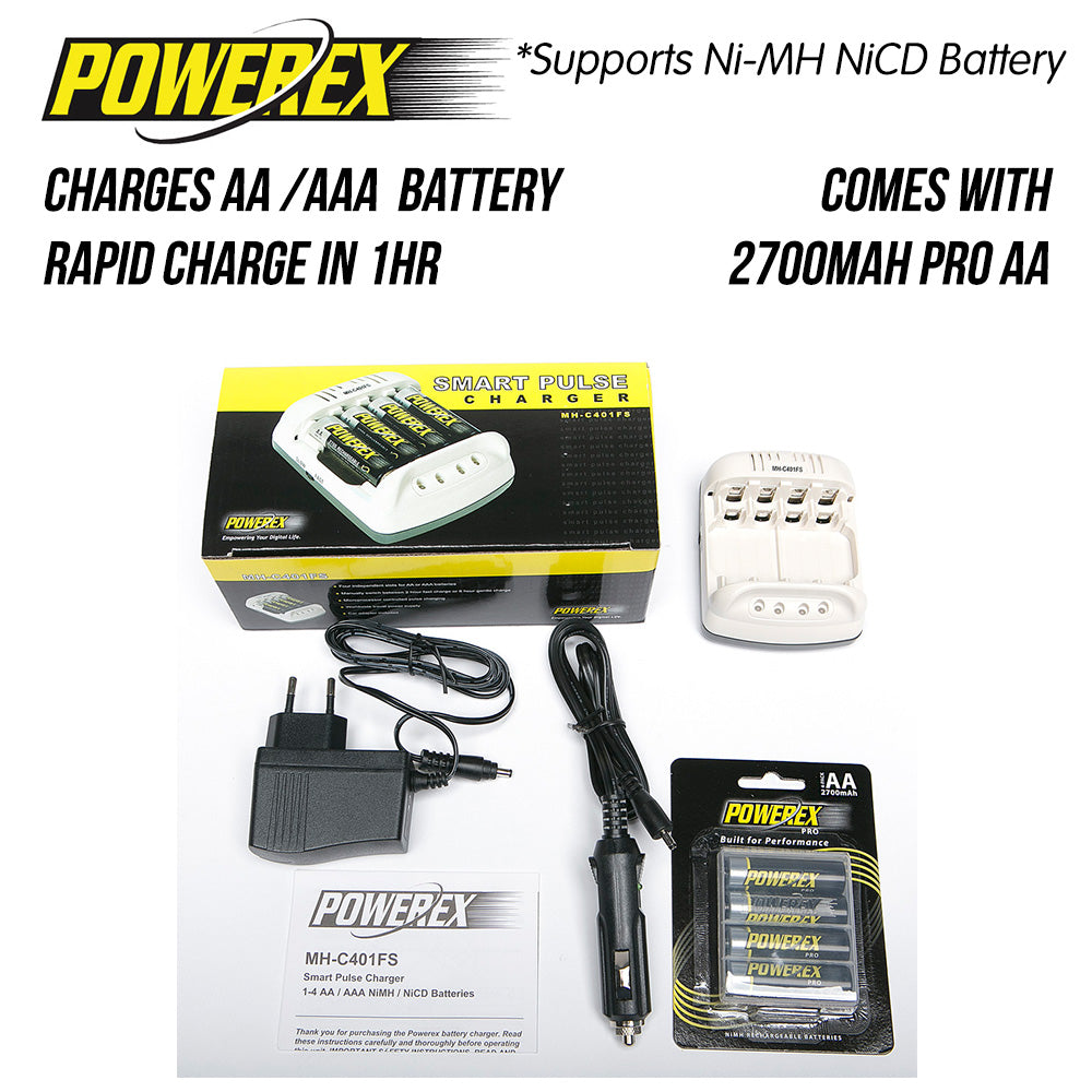 Powerex Smart Pulse AA / AAA NiMH Basic Battery Charger MH-C401FS C401