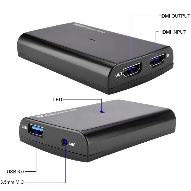 4K HDMI 转 USB 采集卡直播游戏录制即插即用