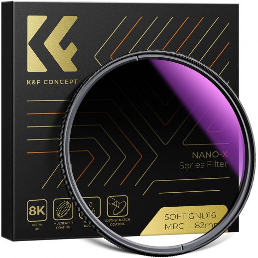K&amp;F Concept Soft GND8 滤镜（3 级）镜头滤镜 Soft 渐变中性密度滤镜 Nano-X 