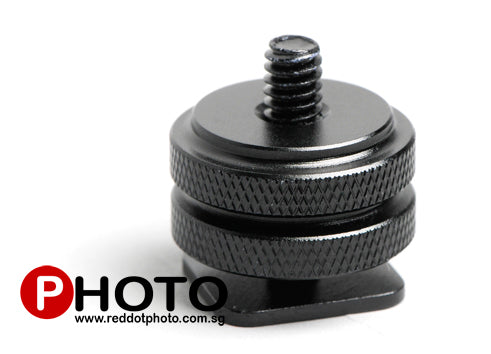 Red Dot Photo Camera Metal Hot Shoe Mount Base to 1/4" or 3/8" Mount Adapter Tripod Screw Adapter Flash Shoe Mount