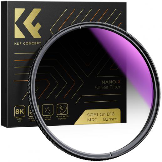 K&F Concept Soft GND16 Filter (4 Stops) Lens Filter Soft Graduated Neutral Density FilterNano-X