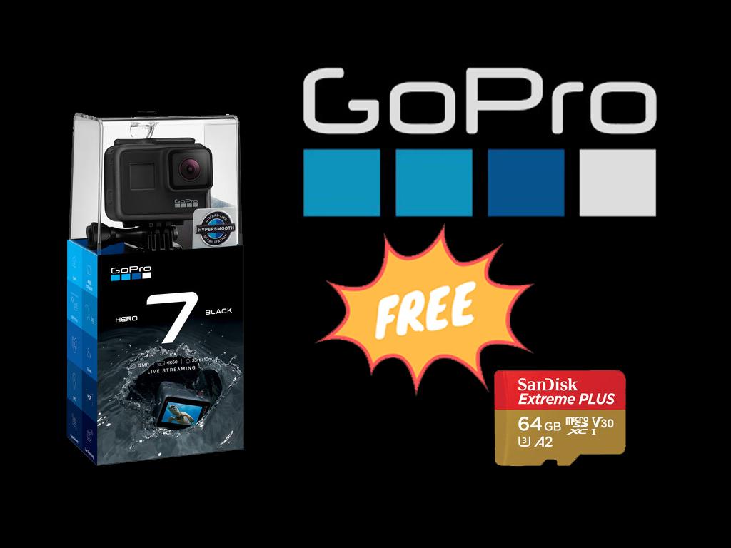 [Local sets]GoPro Hero 7 Black 4K action camera with 64GB Sandisk Extreme!
