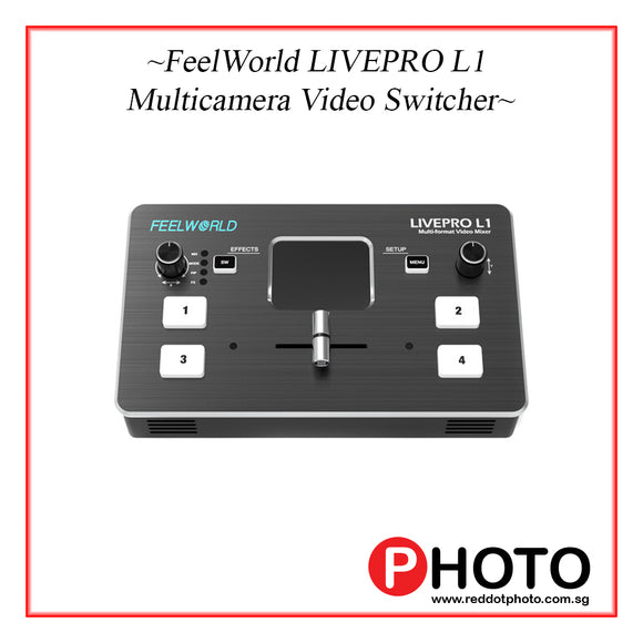 FeelWorld LIVEPRO L1 多机位视频切换器，带 4 个 HDMI 输入和 USB 流媒体