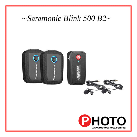 Saramonic Blink 500 B2 数码相机安装无线全向领夹式麦克风系统 (2.4 GHz)